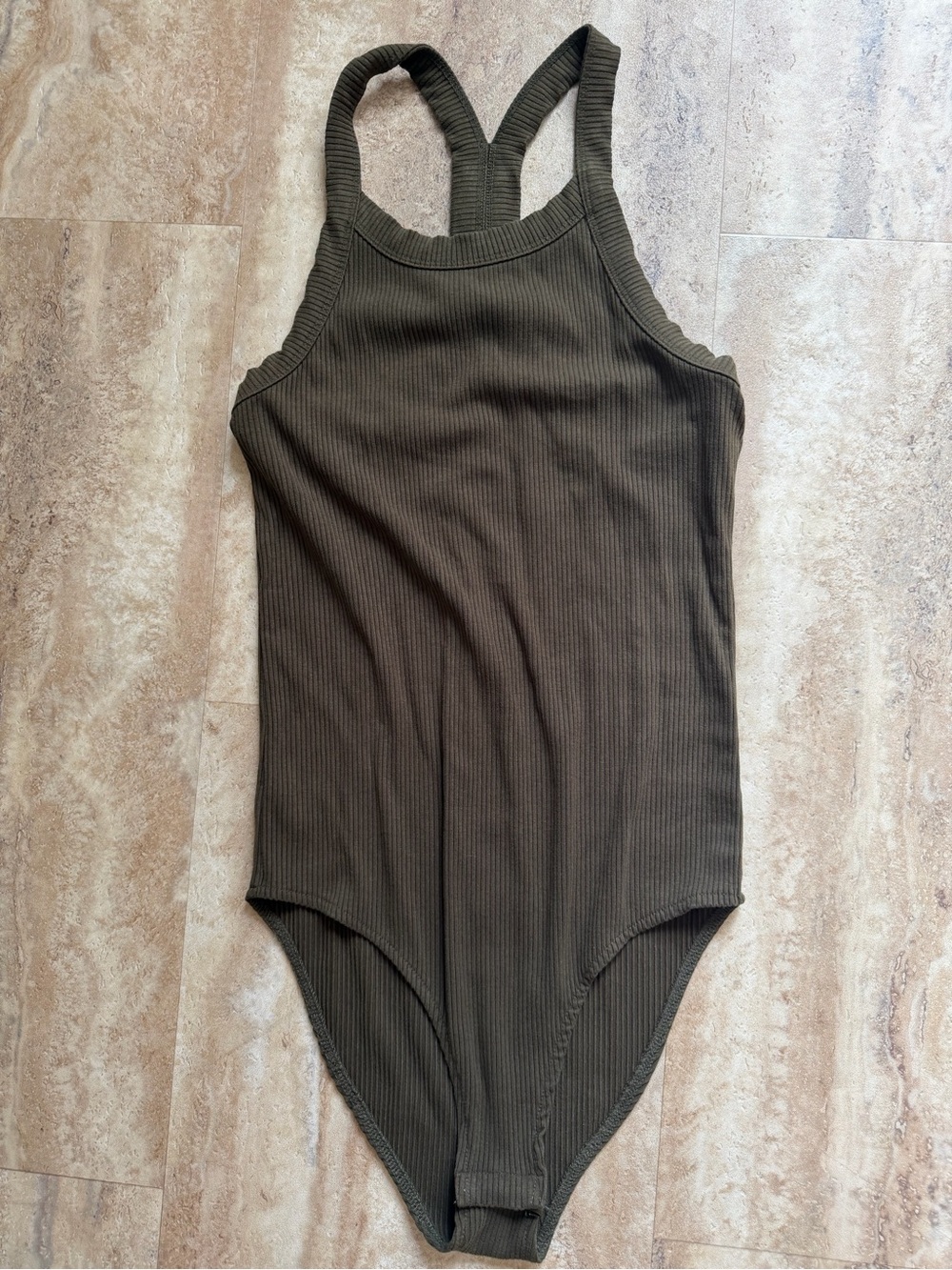 LOFT Olive Green Ribbed Kids Bodysuit